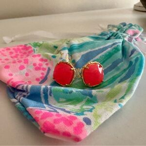 Lilly Pulitzer Pink Cocktail Studs